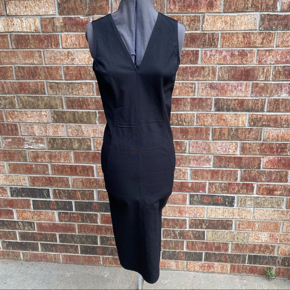 Rick Owens Black V-Neck Midi Dress